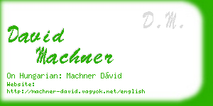 david machner business card
